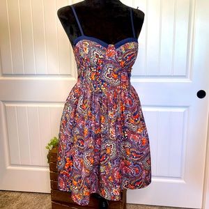 New!  Colorful Summer Fit & Flare MIDI American Rag
